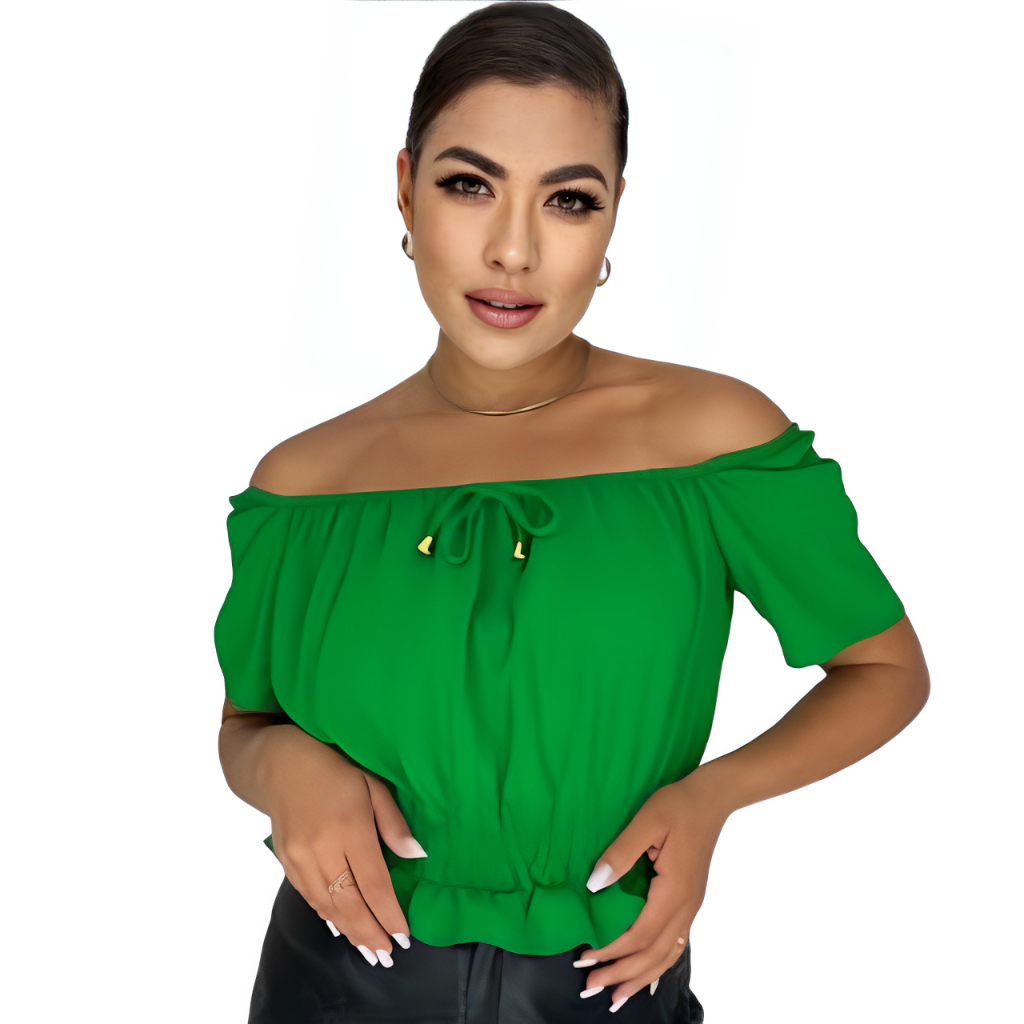 blusa feminina confortavel soltinha ciganinha ombro a ombro moda blogueira