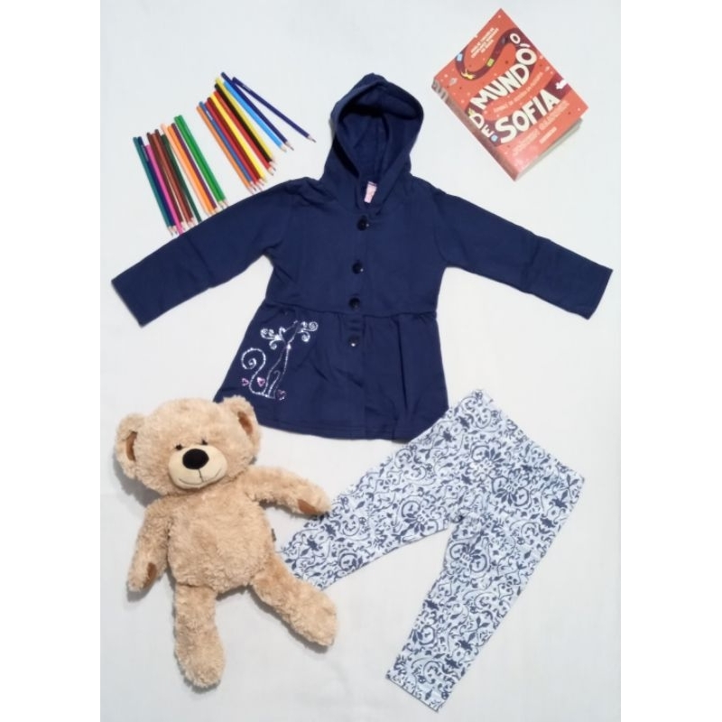 Conjunto de inverno menina/ conjunto moletom infantil/ tamanho 1