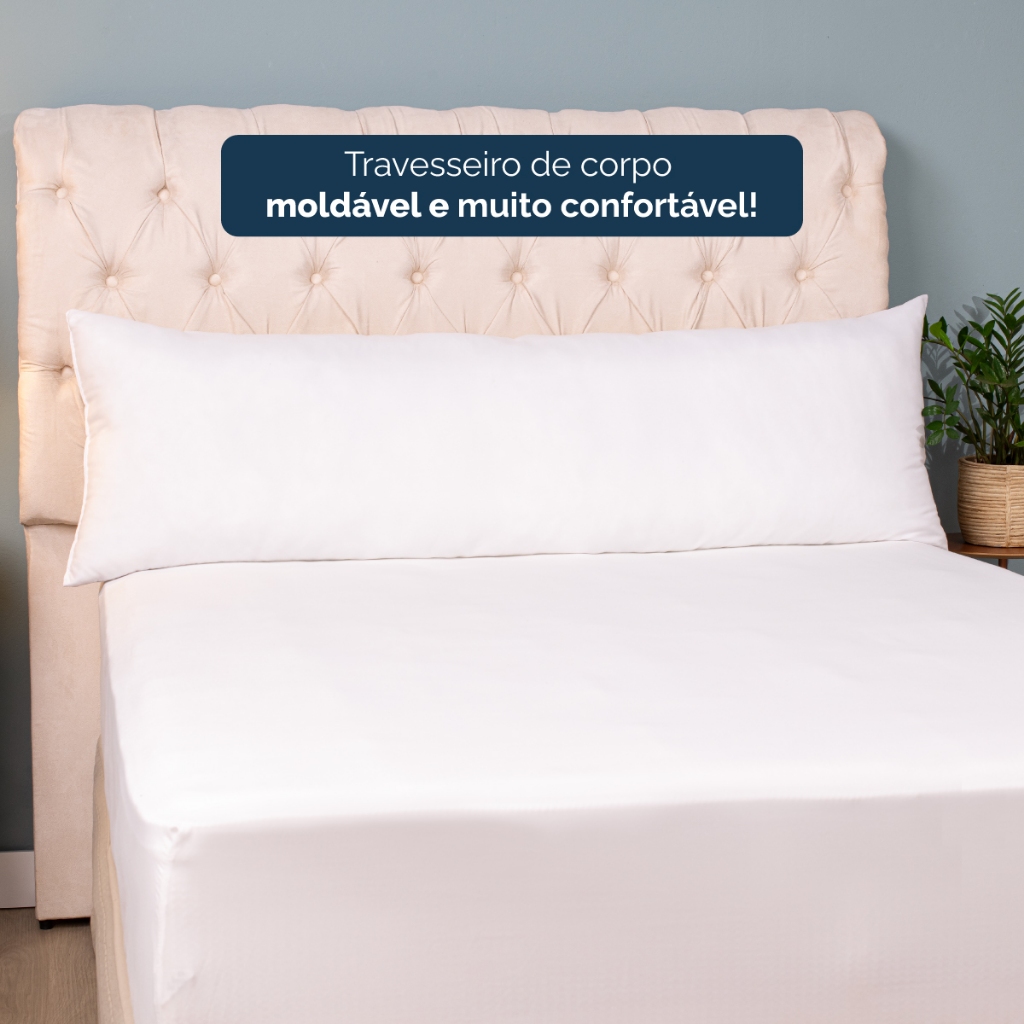 Travesseiro de Corpo King Fibra Toque de Pluma 1,50cm x0,50cm Mega Promoção