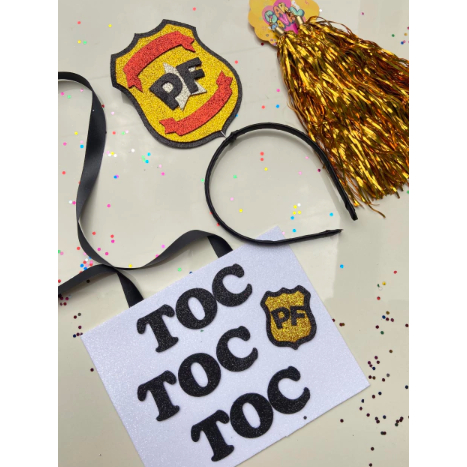 Tiara e plaquinha toc toc toc, 3 batidinhas na porta /arco de Carnaval -fantasia - dia das bruxas acessórios de cabelo