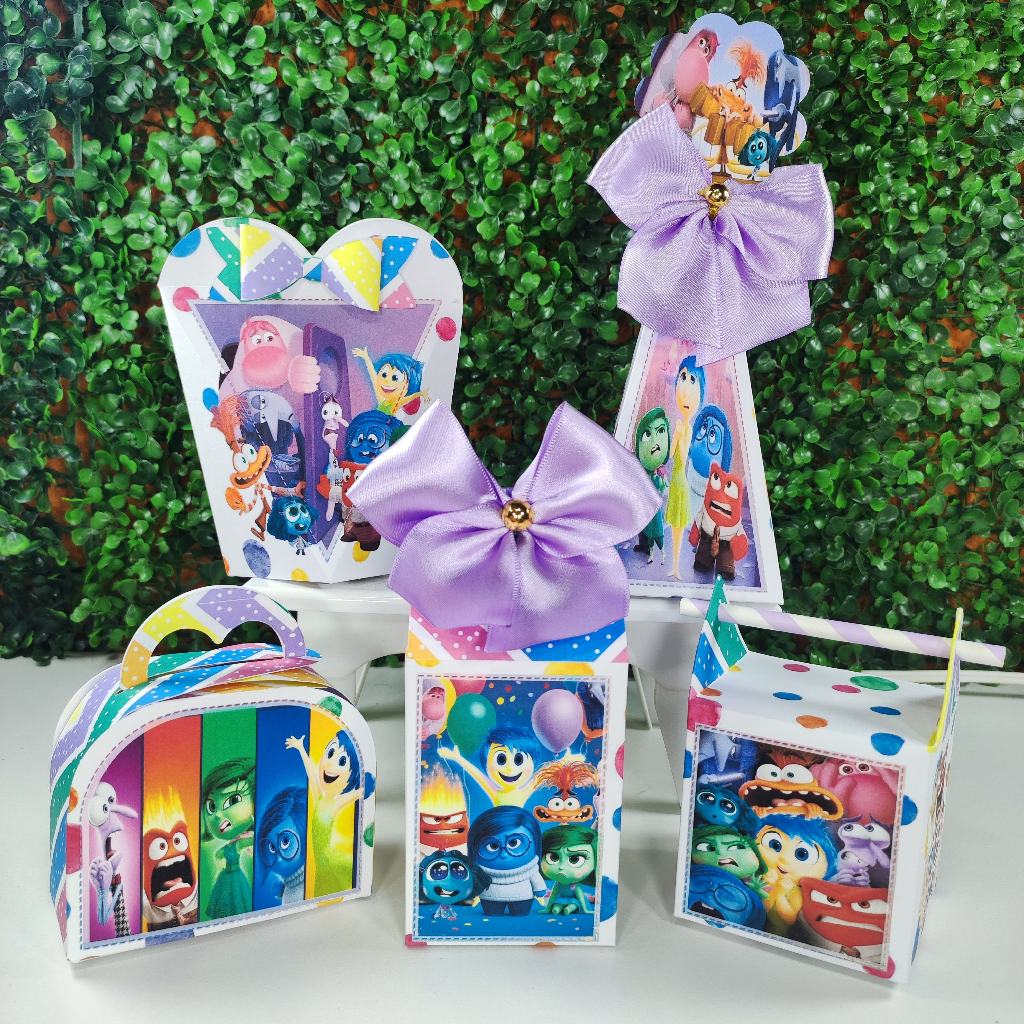 Caixinhas Personalizada Divertidamente Colorido Lembrancinha Kit Festa Pegue e Monte