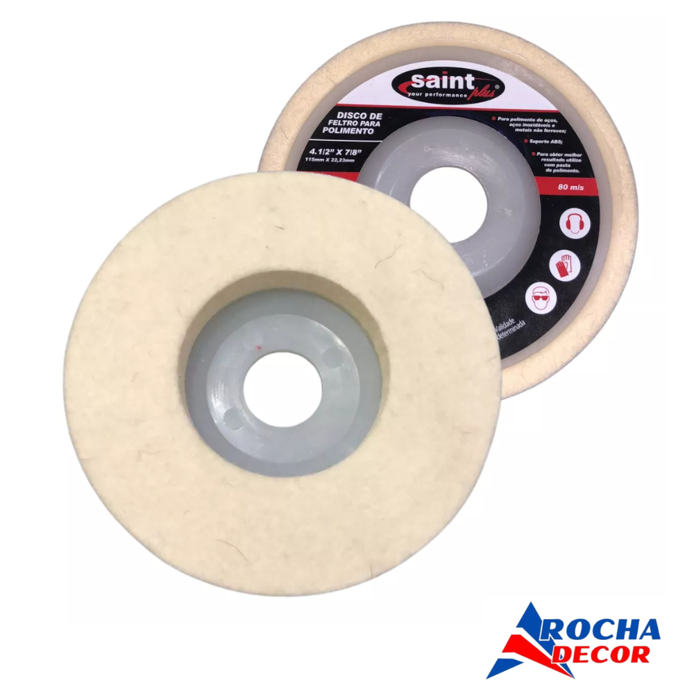 Disco Flap Feltro Lã Para Polimento 115mm Politriz Lixadeira Feltro Para Polir Metal Aço Inox