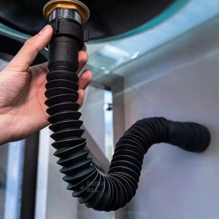 Pacote Com 06 Ou 12 Unidades De Sifão Sanfonado Articulado PVC Preto Resistente Água Fria e Quente em Oferta na Shopee