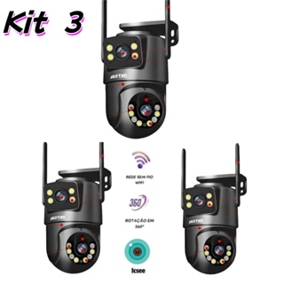 Kit Câmera De Segurança a Prova de água Lente Dupla APP Icsee IP66 Camera IP WiFi 360 em Oferta na Shopee