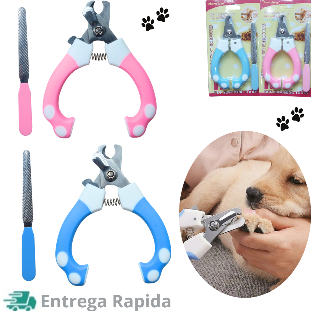 Alicate Cortador de Unha Pet para Cachorro Gato Com Lixa Patinha Higiene Banho e Tosa Pet Shop