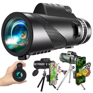 Monoculo Telescópio Binoculo Portátil Zoom com 1 Tripé e  1 Suporte Para Celular Monocular 40x60