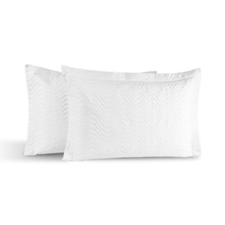 Kit 02 Porta Travesseiros com Aba Americana Percal 180 Fios Matelado Silver em Oferta na Shopee