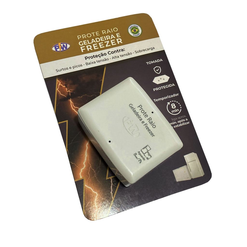 Imagem Protetor de Geladeira e Freezer Contra Raios, Quedas de Energia e Sobrecarga Com Timer Inteligente