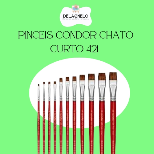 Pincel Condor Chato Curto 421 - Pelo Orelha de Boi e cabo de madeira em Oferta na Shopee
