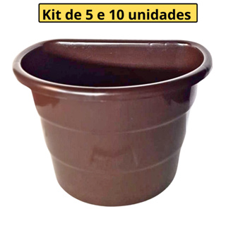 Kit 5 ou 10 Vasos arandela parede meia lua flores jardim vertical 3,3L Parede verde meia cuia para plantas em Oferta na Shopee