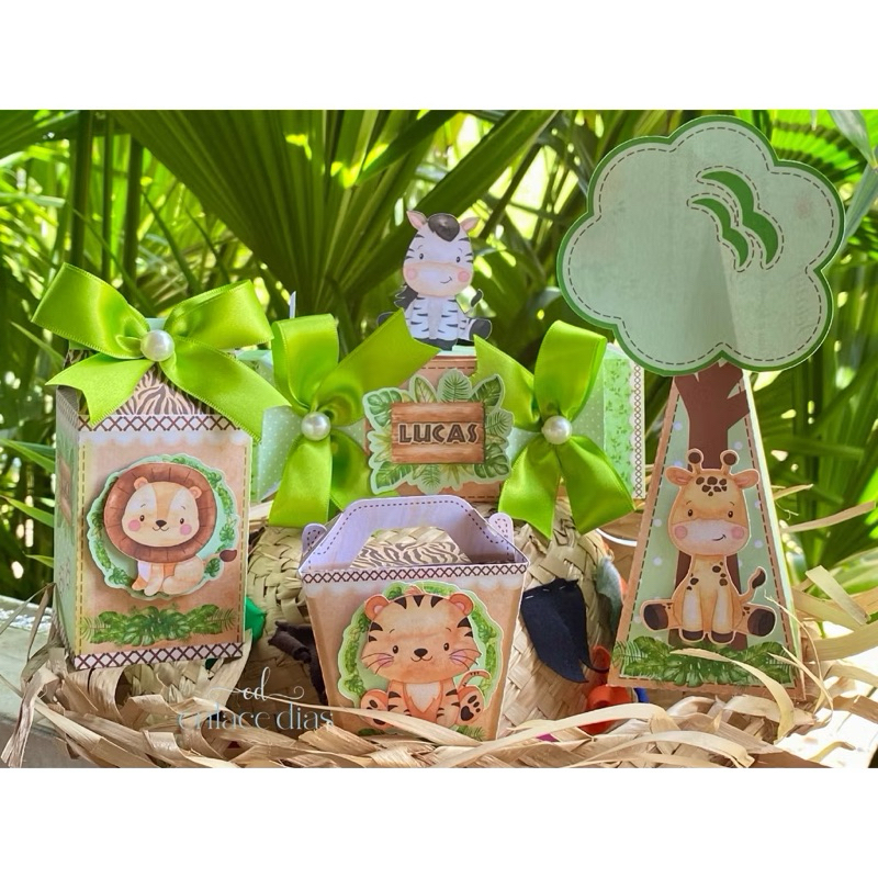 Caixas para Aniversário Safari, Lembrancinhas Safari, Caixa Milk Safari, Enfeites Safari