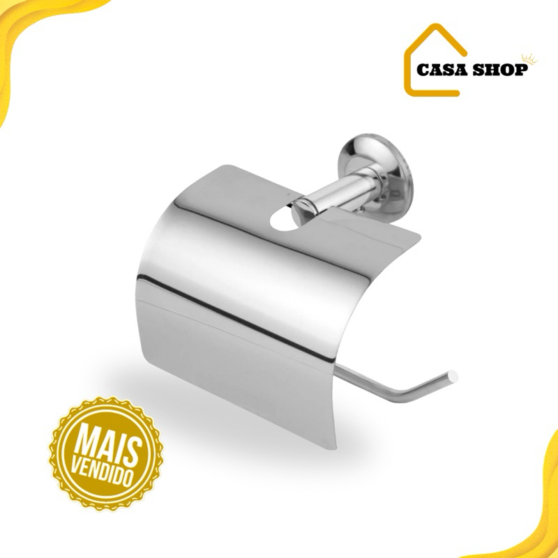 Papeleira Com Tampa Inox Porta Papel Higiênico Stander