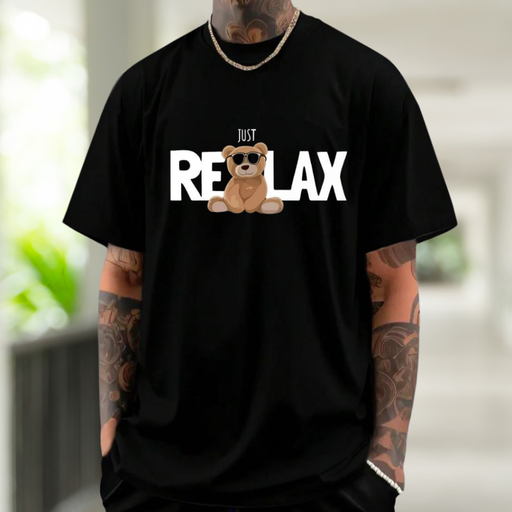 Camisa Ursinho Relax Unissex Camisa Slim Gola Redonda Casual 100% Algodão