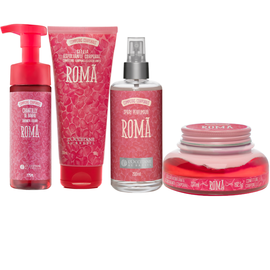 Combo Compotas Corporais Romã ( Perfume / Creme / Esfoliante / Chantilly ) Loccitane