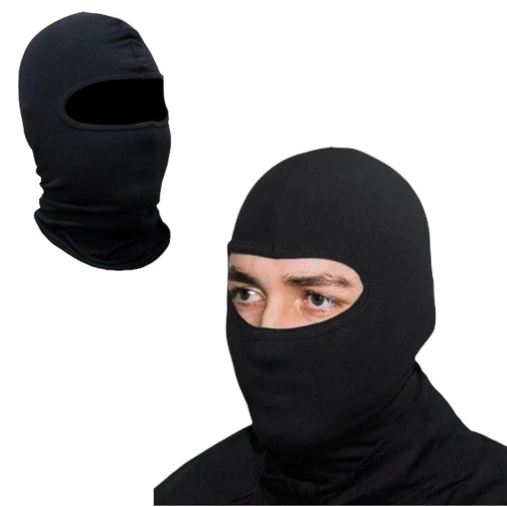 5 touca Ninja Balaclava Preta Tamanho Único Algodão — imagem 2 de 2