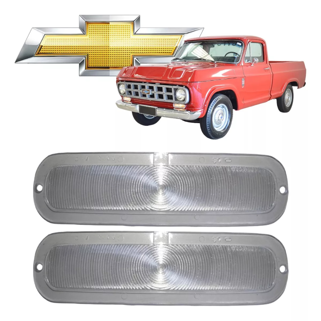 Par Lente Pisca Seta Dianteira Chevrolet C10 D10 Cristal