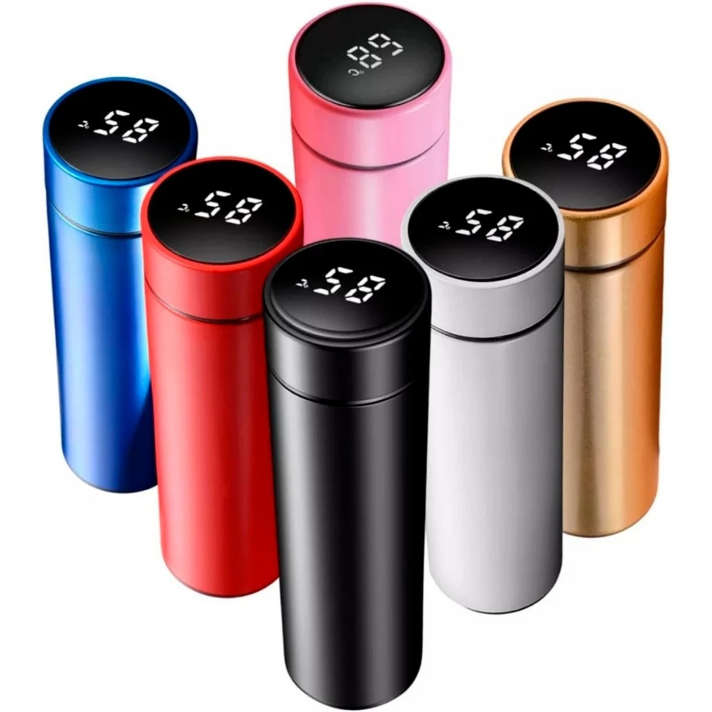 Garrafa Térmica Aço Inox Portátil 500ml Infantil com Termometro e Visor LED Temperatura em Oferta na Shopee