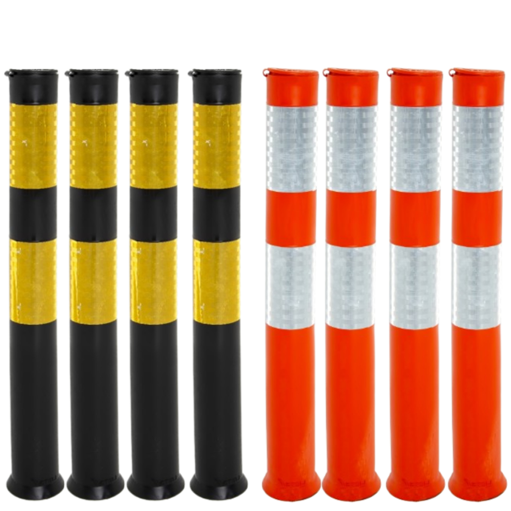 Kit 4 Balizador Flexível Alta Performance Canalizador De Tráfego Refletivo Sinalização Obras Kteli