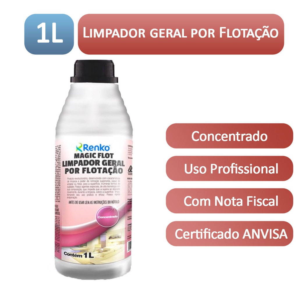 Magic Flot 1L - Limpador Geral Renko - Limpeza Poderosa por Flotação para Sujeiras Difíceis