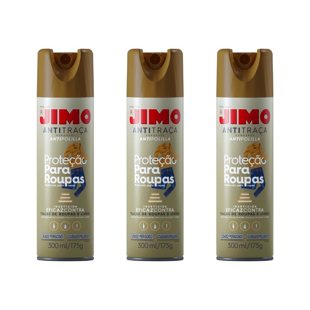 Kit 3 Jimo Inseticida Antitraça Aerossol 300ml
