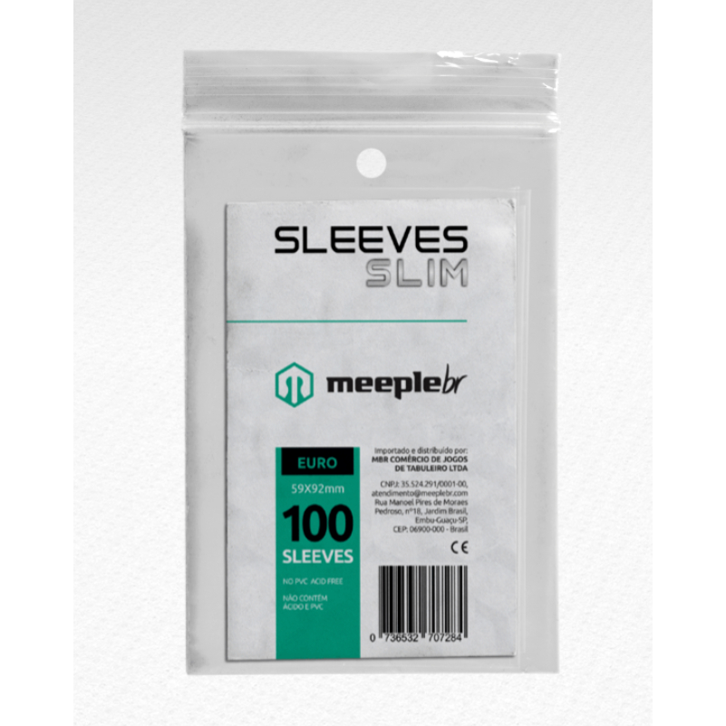 Sleeve MeepleBR Slim Euro 59 x 92 mm - 100 unidades