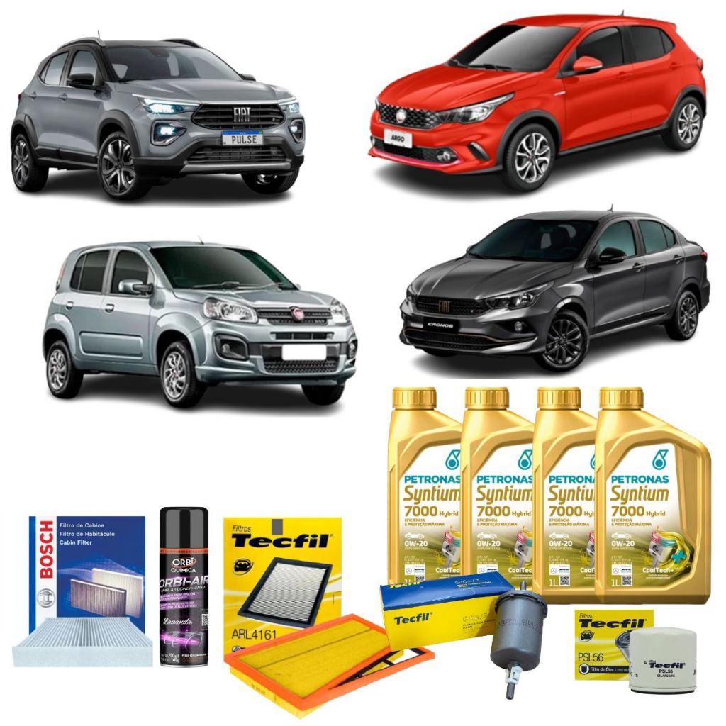 Kit Troca De Oleo E Filtros Fiat Argo Cronos Uno Strada Pulse 1.3 4 Cilindros Firefly 0w20 Sintético em Oferta na Shopee