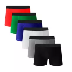 Kit 6 Cueca Boxer Algodão Box Cotton Sortida C5
