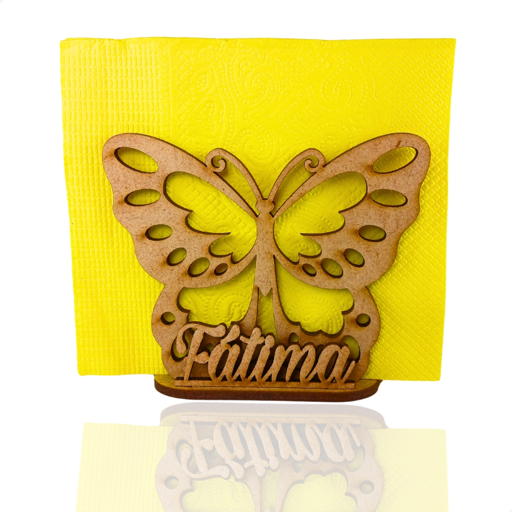 25 Porta Guardanapos Borboleta Com Nome Personalizado Em MDF Enfeite de Mesa Para Aniversário Evento