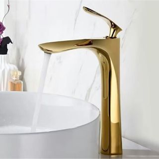 Torneira Monocomando Bica Alta Banheiro Dourada/Cromada/Preto 30cm em Oferta na Shopee