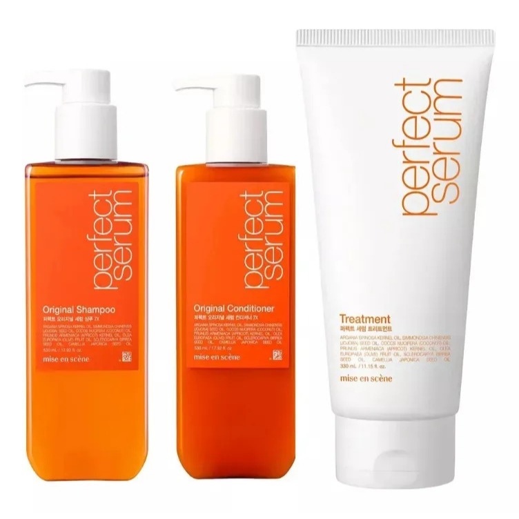 KIT PERFECT SERUM ORIGINAL SHAMPOO + CONDICIONADOR 530ML + TREATMENT 330ML MISE EN SCENE
