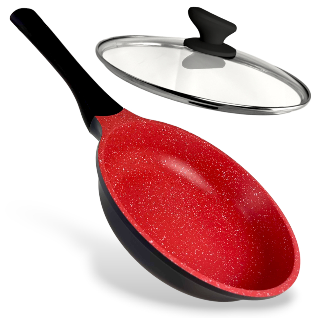 Frigideira Antiaderente de Cerâmica Indução/gás Com Tampa 20cm Premium 6 camadas