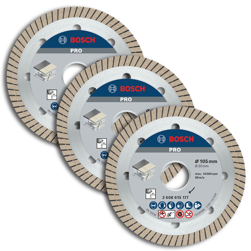 Discos Diamantados 105mm p/ Porcelanato Bosch Pro Kit com 3 em Oferta na Shopee