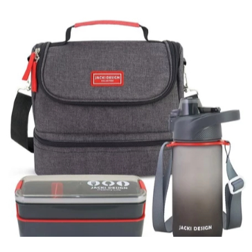 Kit Bolsa Térmica, Pote Marmita 750ml e Garrafa 550ml - Jacki Design - Home & Living