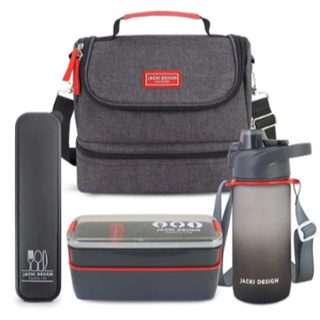 Kit Bolsa Térmica, Pote Marmita 750ml, Garrafa 550ml e Porta Talheres- Jacki Design em Oferta na Shopee