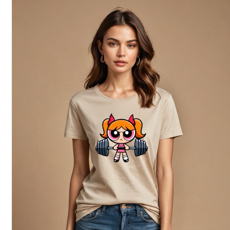 Camiseta [Exclusiva] Florzinha Superpoderosa Academia Musculação Maromba| Unissex Algodão| Adulto e Plus Size