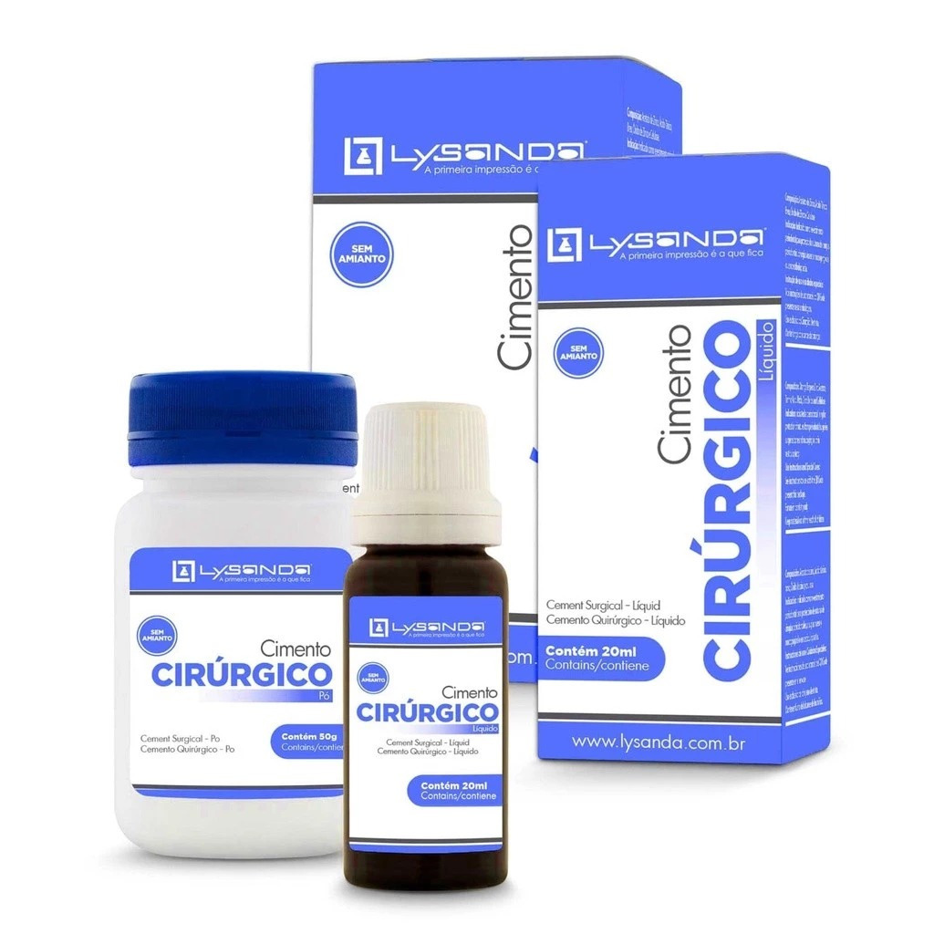 Cimento Cirúrgico Pó e Líquido - Odontologia, Podologia, Curativo Cirúrgico - Lysanda em Oferta na Shopee