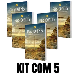 Kit com 5 Devocional Pão Diário | 90 reflexões | Capa Cruz