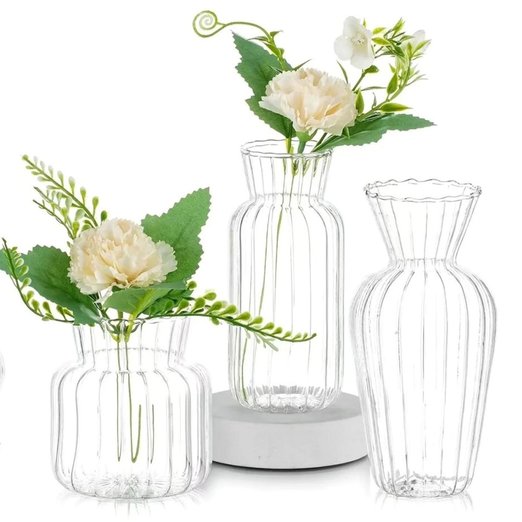 Vaso de Vidro Decorativo para Planta Flores Transparente Formato Cilindrico Resistente