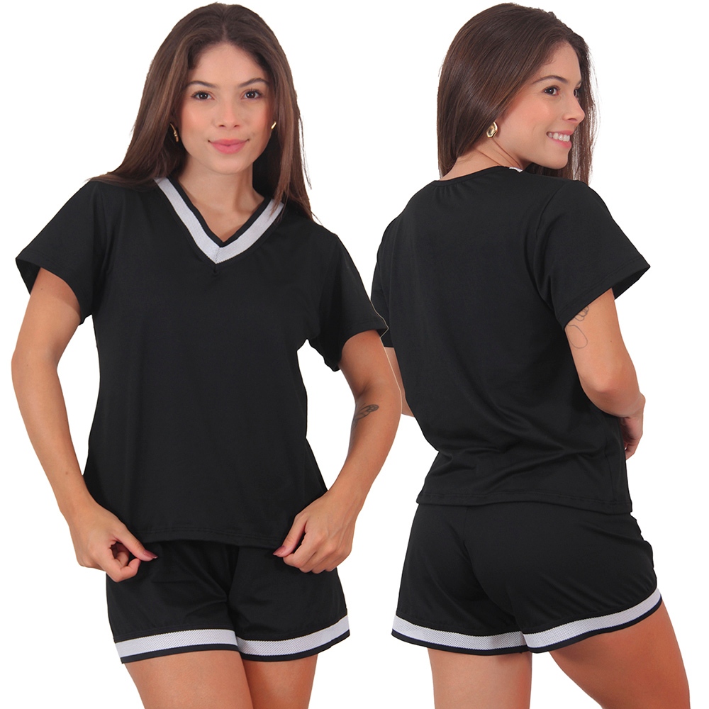 Pijama Feminino Carioca Manga Curta em Oferta na Shopee