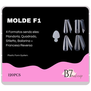 Molde F1 120pcs 4 Formatos Stileto Quadrado Bailarina Mandorla Com Moldes de Silicone Reutilizável Para Unha Gel Polygel