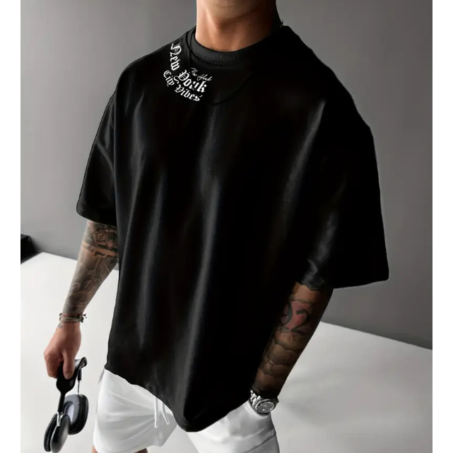 Camiseta Oversized Streetwear City Vibes 100% Algodão Confortável Esitlosa Estampada