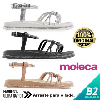 Sandália Papete Moleca Tiras Feminina 100% Original Com Nota Fiscal e Garantia em Oferta na Shopee