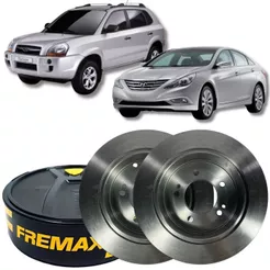 Par Disco de Freio Solido Traseiro Fremax Sonata Tucson Magentis 2.0 2.4 2006 a 2014 262,2mm BD2905