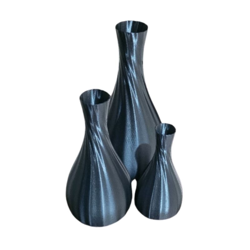 Kit 3 vasos decorativos para mesa, rack, estante - Impressão 3D