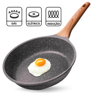 Frigideira Antiaderente Cerâmica Fundo Triplo Premium Indução Cabo Silicone Não Queima Não Usa Óleo em Oferta na Shopee