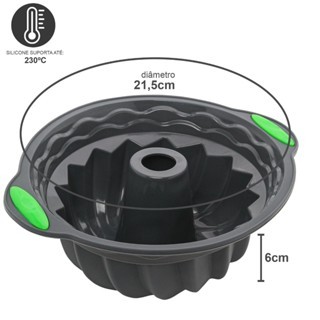 Forma de Silicone Air Fryer Freezer Microondas 19cm Assadeira para Bolo Pães e Doces