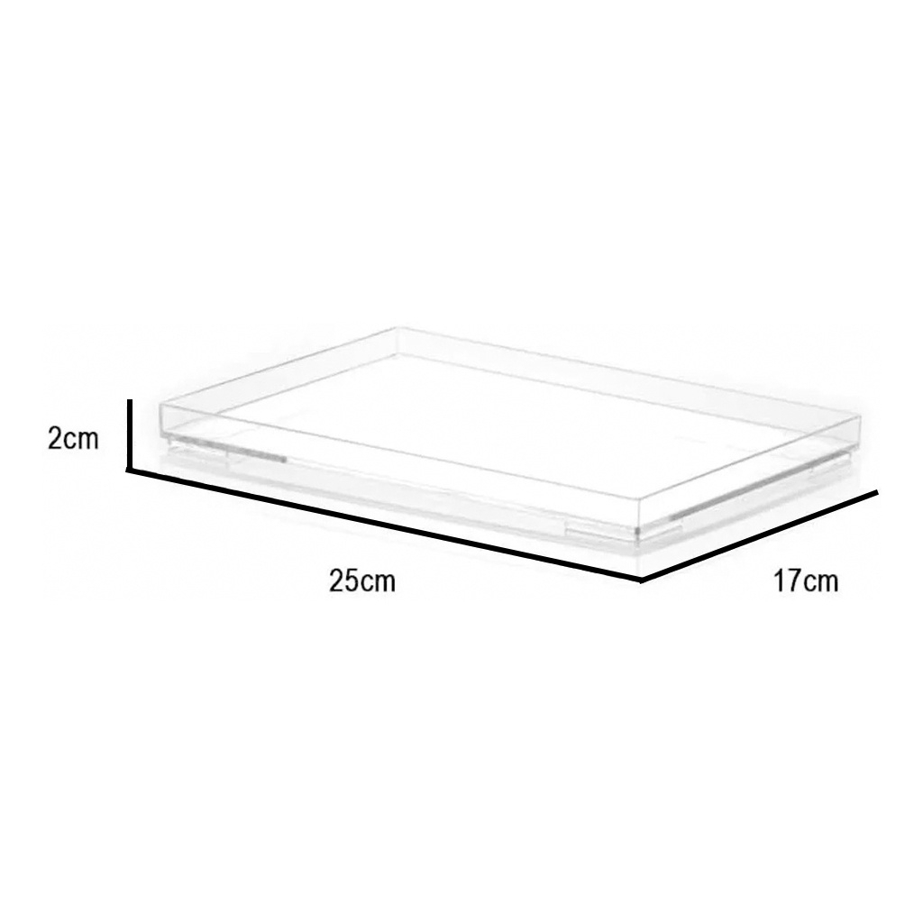 kit 2x Bandeja Organizadora Acrilico Cristal liso Penteadeira Banheiro Cozinha