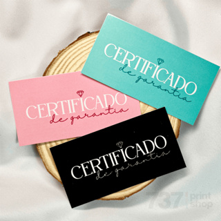 Cartão Certificado de Garantia e Cuidados 9x5cm para Acessórios Semijoias - Pronta Entrega em Oferta na Shopee