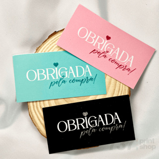 Cartões de Agradecimento ao Cliente 9x5cm - "Obrigada pela Compra" | Pacote com 10, 20, 50 ou 100 Unidades em Oferta na Shopee