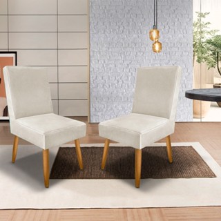Kit 02 Cadeira Poltrona Sala de Jantar Luiza Tecido Veludo em Oferta na Shopee